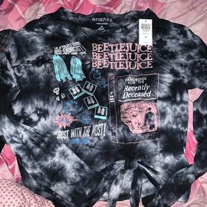 Beetlejuice tie die long sleeve blouse